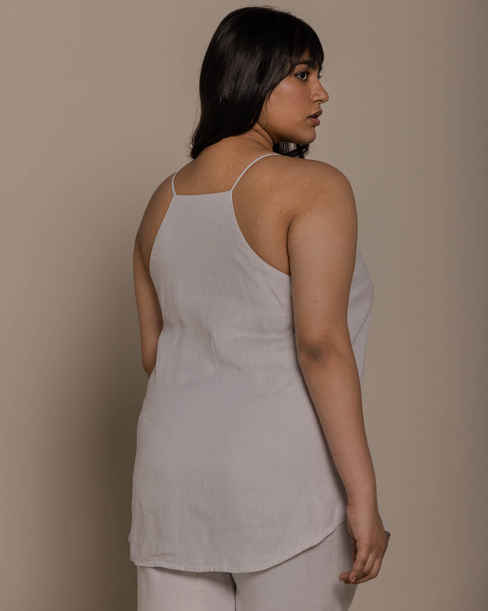 Endless Sunday Top at Kamakhyaa by Reistor. This item is Casual Wear, Grey, Hemp, Natural, Office Wear, Regular Fit, Solids, Spaghettis, Tops, Womenswear