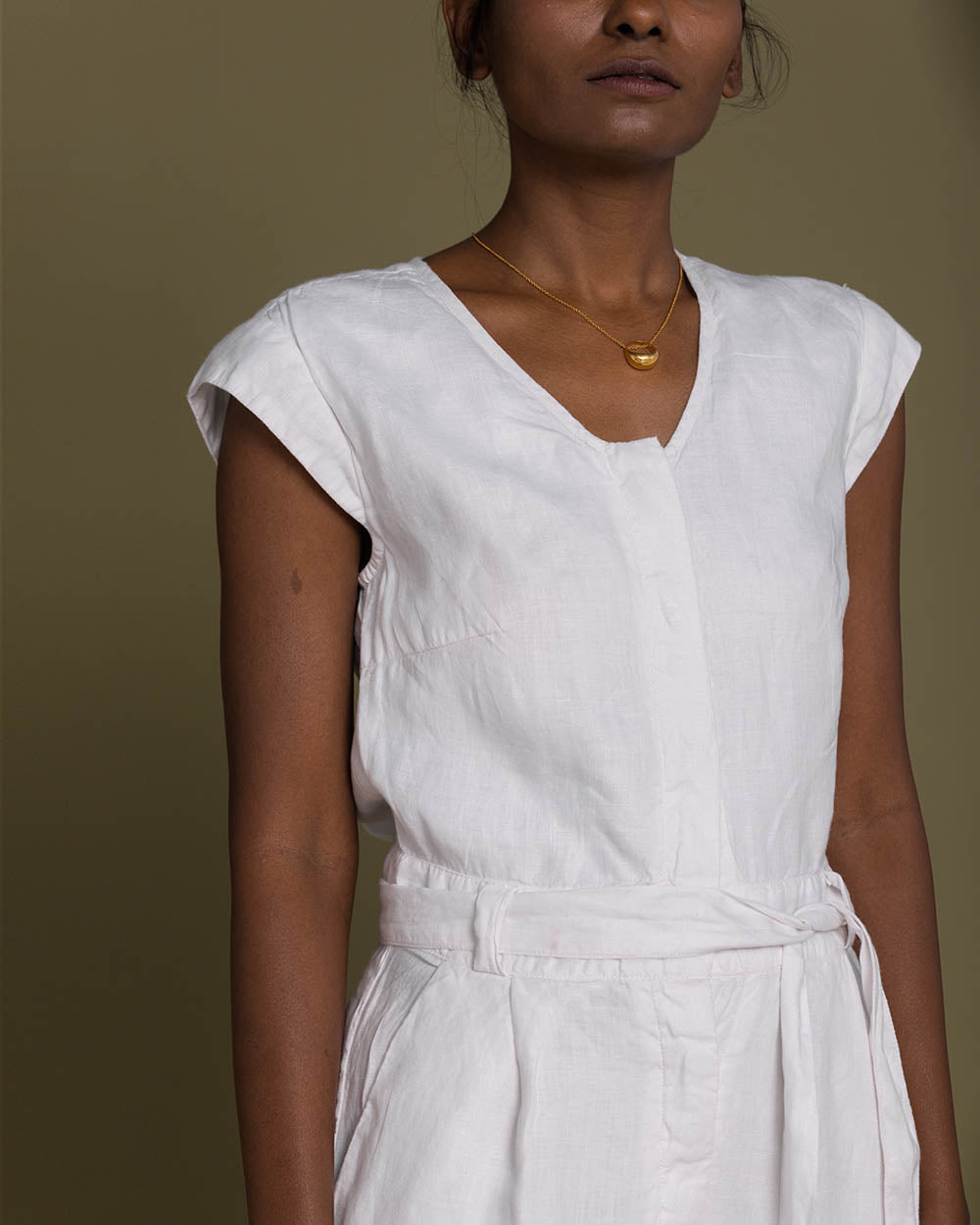 Evening Chai Jumpsuit - Coconut White at Kamakhyaa by Reistor. This item is Best Selling, Casual Wear, Hemp, Jumpsuits, Natural, Regular Fit, Solid Selfmade, Solids, White, Womenswear