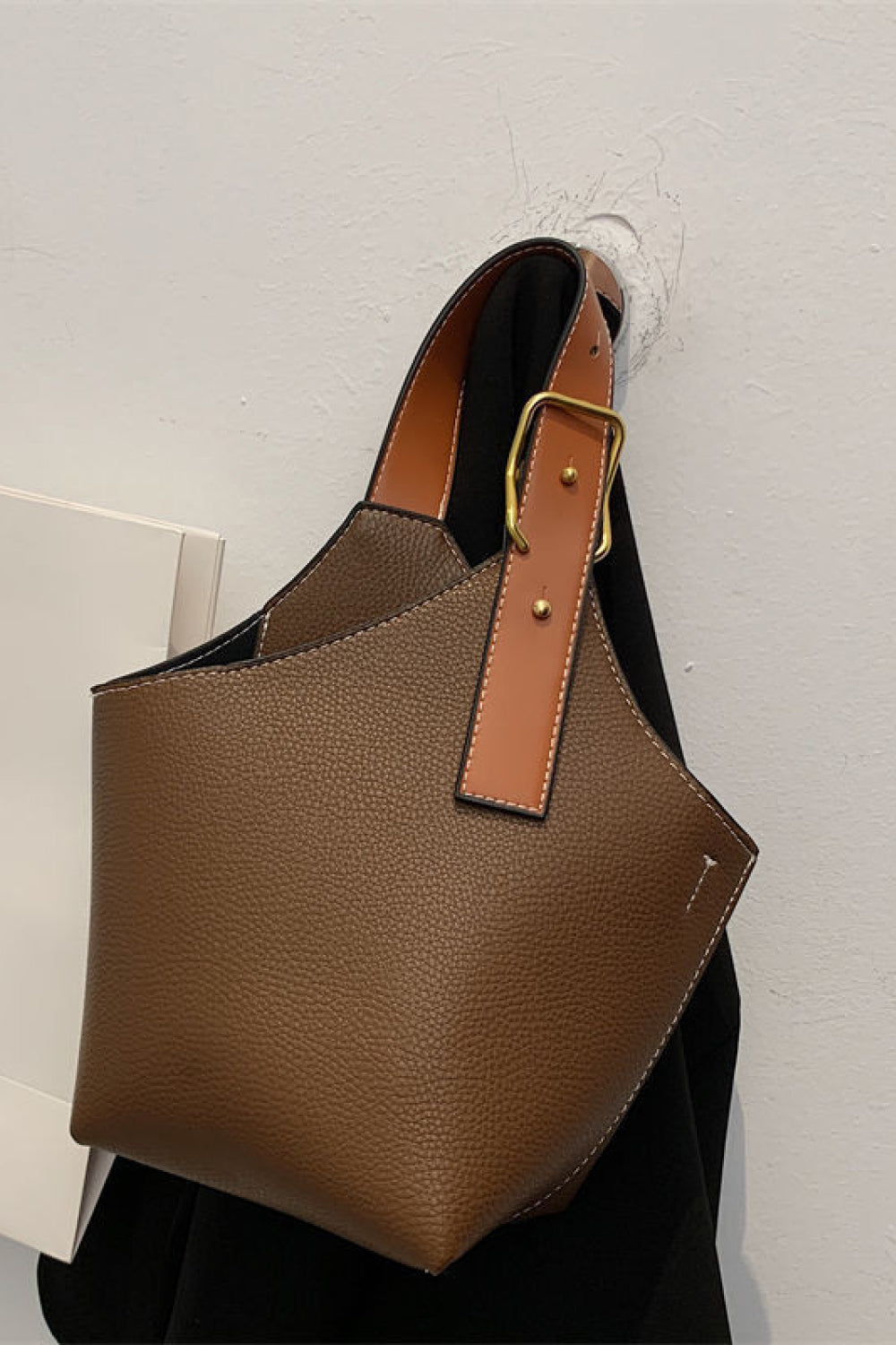 Fashion PU Leather Bucket Bag at Kamakhyaa by Trendsi. This item is Bags, Brown, Casual Wear, Fall, Free Size, Handbags, Natural, PU Leather, Ship From Overseas, Solids, Trendsi