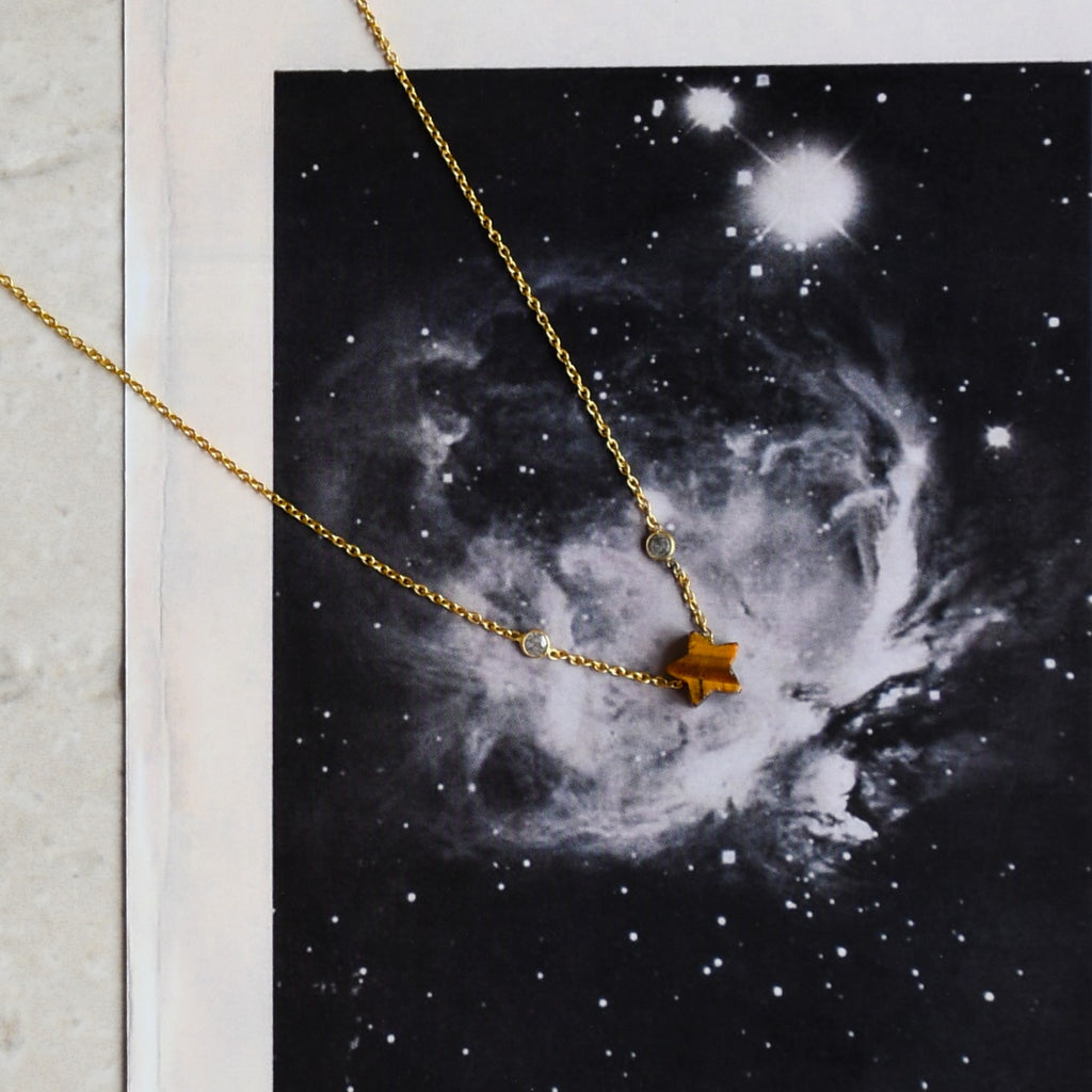 Freya Star Necklace at Kamakhyaa by Noyra. This item is Brown, Fashion Jewellery, jewelry, Micron, Natural, Necklaces, Silver, Solids