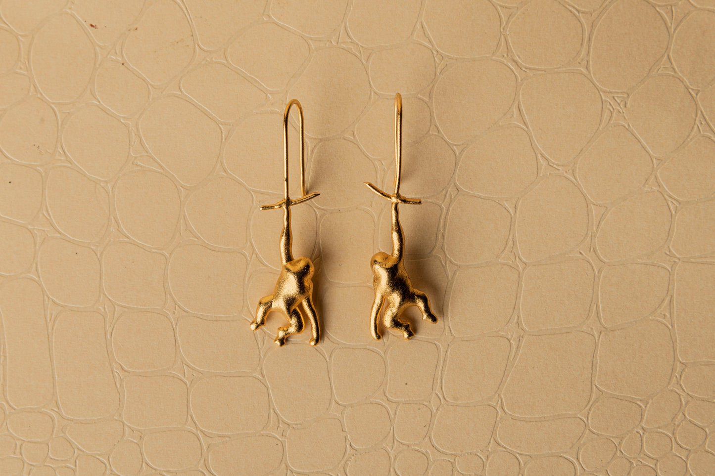 Frrilla Free gorillas Earrings at Kamakhyaa by Amalgam By Aishwarya. This item is Brass, Earrings, Fashion Jewellery, Free Size, Gold, Gold Plated, jewelry, Less than $50, Long Earrings, Natural, Yellow