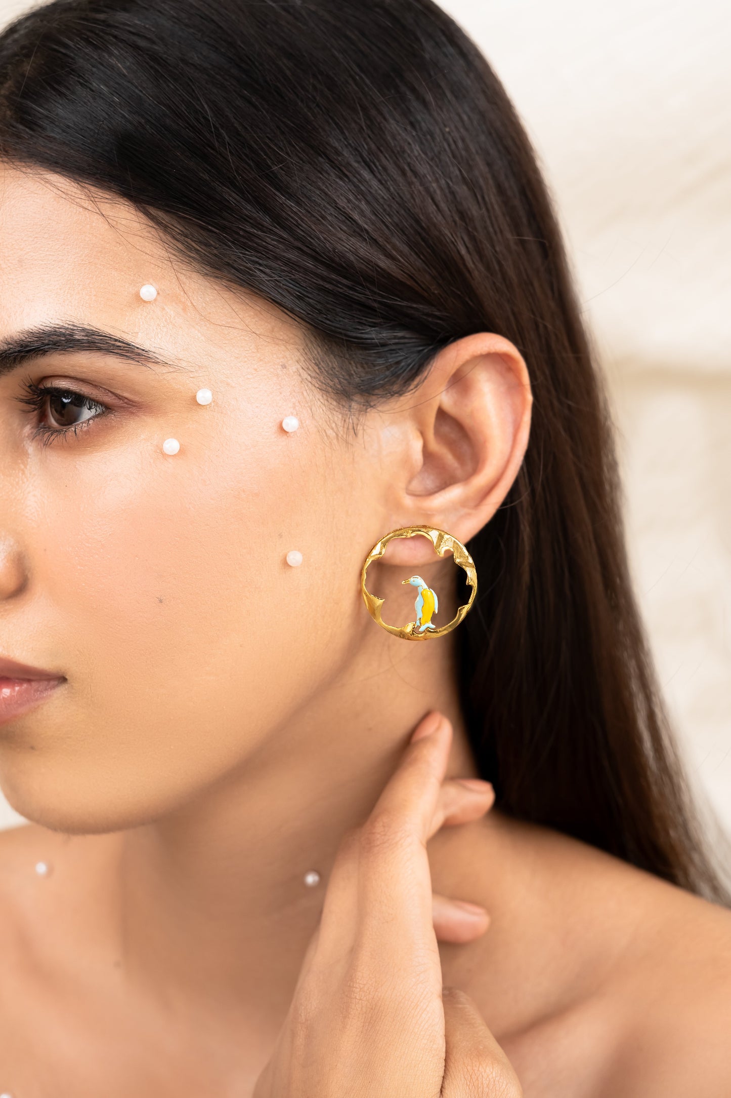 Galápagos Stud Earrings at Kamakhyaa by Amalgam By Aishwarya. This item is All Occasions, Brass, Earrings, Fashion Jewellery, Gold, Gold Plated, Handcrafted Jewellery, jewelry, Natural, Sea Of Hope