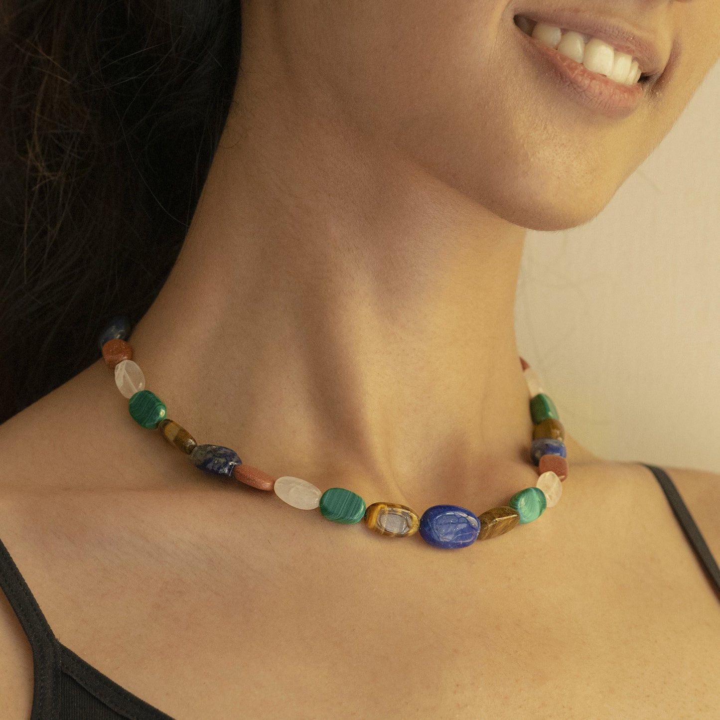 Galaxaia Necklace at Kamakhyaa by Noyra. This item is Beaded Jewellery, Brass Alloy, Choker, Fashion Jewellery, jewelry, July Sale, July Sale 2023, Micron, Multicolor, Natural, Solids