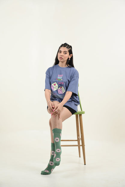 Game Over 100% Cotton Oversized Blue T-shirt at Kamakhyaa by Unfussy. This item is 100% cotton, Blue, Casual Wear, Organic, Oversized Fit, Printed, T-Shirts, Unfussy, Unisex, Womenswear