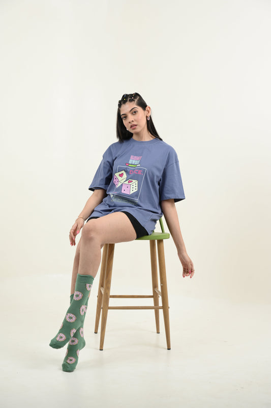 Game Over 100% Cotton Oversized Blue T-shirt at Kamakhyaa by Unfussy. This item is 100% cotton, Blue, Casual Wear, Organic, Oversized Fit, Printed, T-Shirts, Unfussy, Unisex, Womenswear