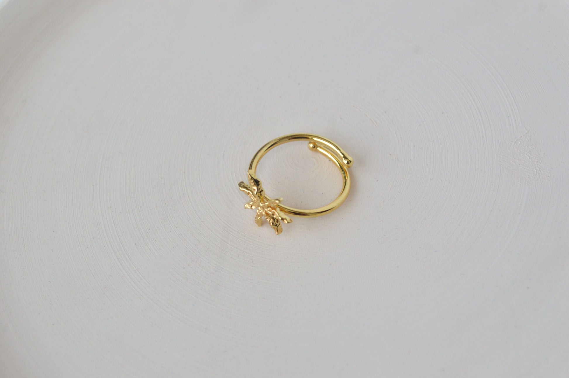 Gold Brass Cinnamon Star Ring at Kamakhyaa by The Loom Art. This item is Brass, Cosmic Dream TLA, Fashion Jewellery, For Daughter, Free Size, Gold, Gold Plated, jewelry, Less than $50, Natural, Products less than $25, Rings, Textured