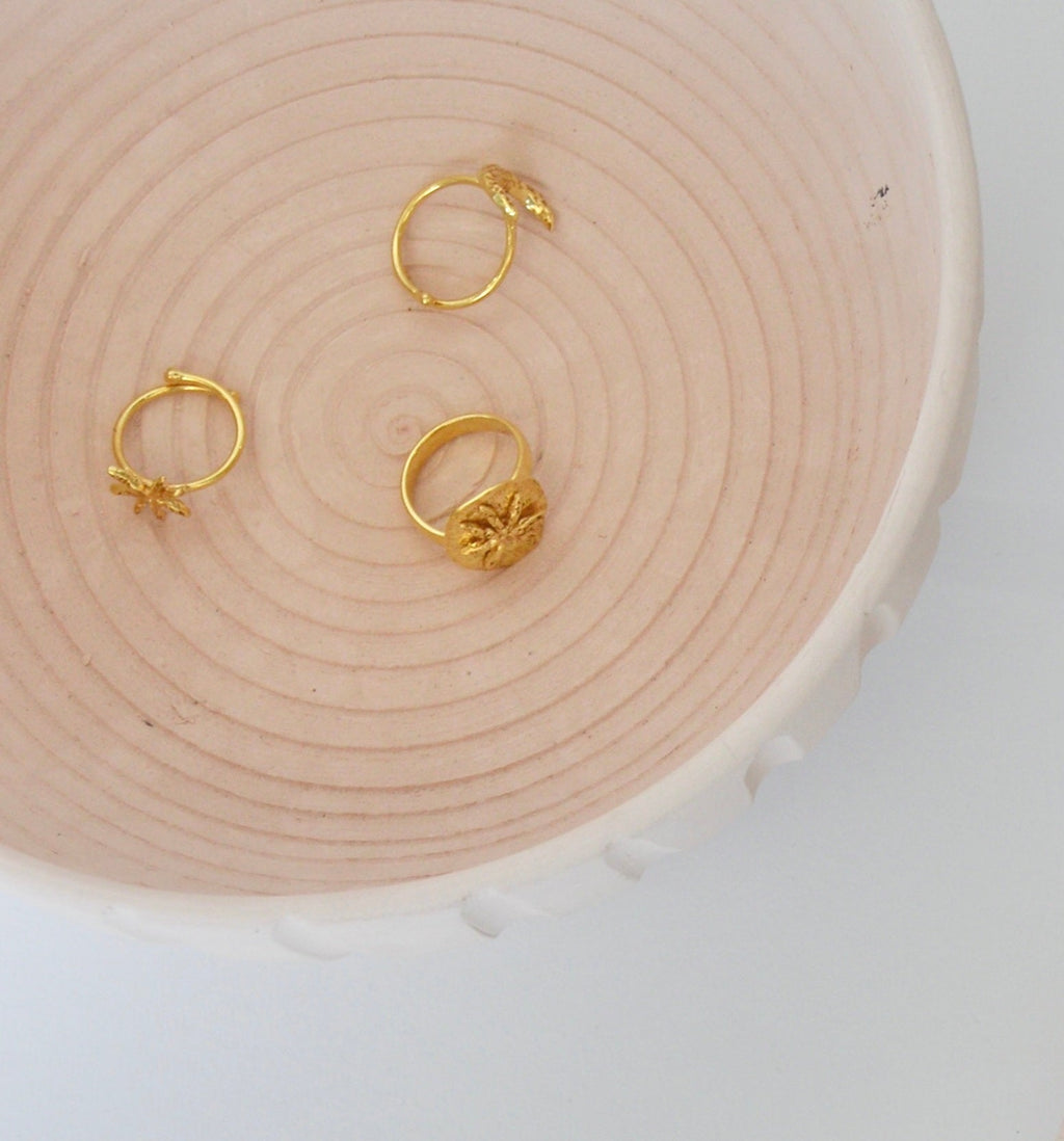 Gold Brass Cinnamon Statement Ring at Kamakhyaa by The Loom Art. This item is Brass, Cosmic Dream TLA, Fashion Jewellery, Free Size, Gold, Gold Plated, jewelry, Less than $50, Natural, Rings, Textured