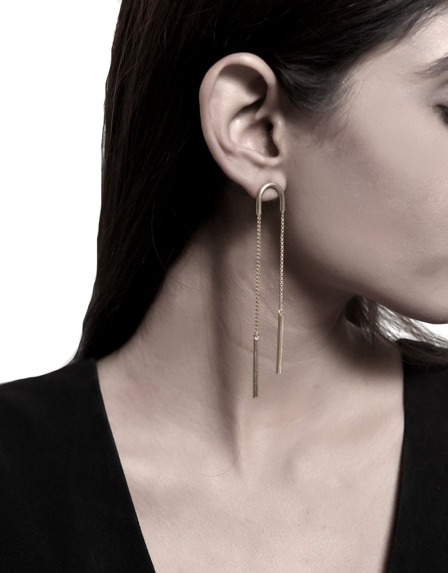 Gold Brass Earrings-Bias Free Size, Plated, Plated Brass, Long Earrings, Statement Pieces Kamakhyaa