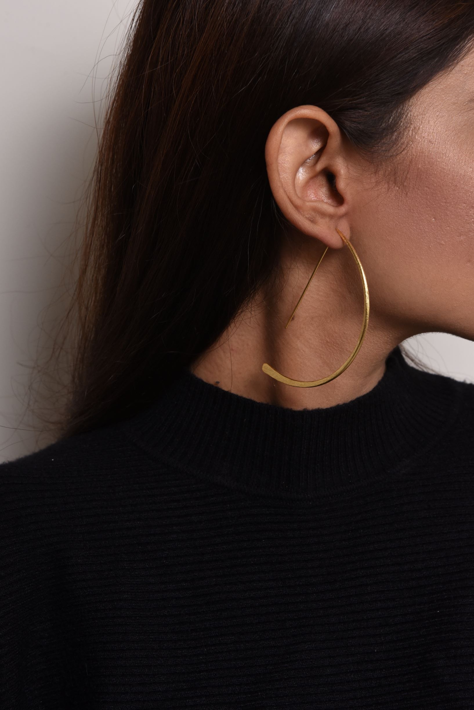 Gold Brass Earrings-No Strings Attached Golden Earrings Free Size, Gold, Plated, Plated Brass, Long Earrings, Statement Pieces Kamakhyaa