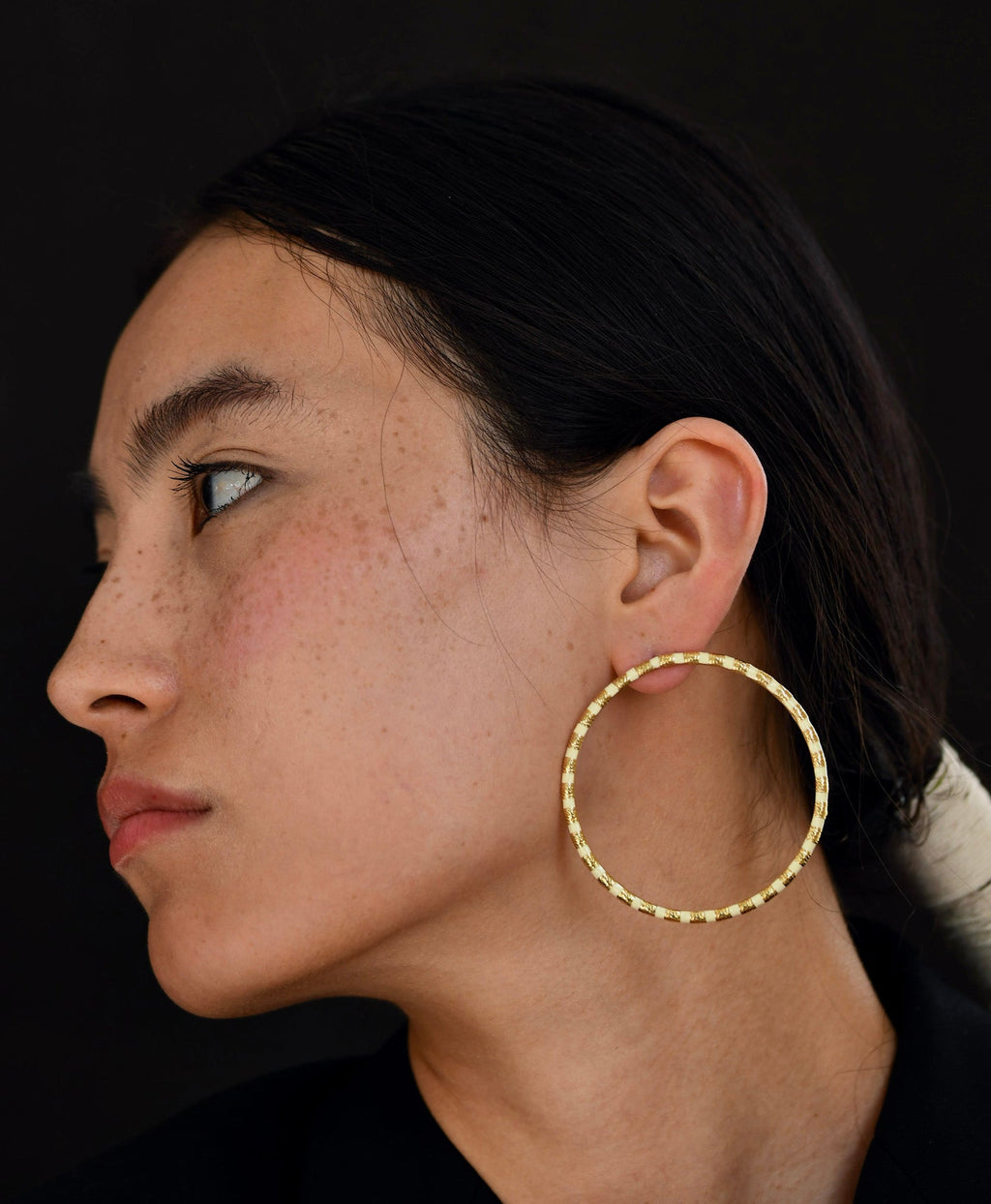 Gold Brass Golden Galaxy Hoops at Kamakhyaa by The Loom Art. This item is Brass, Cosmic Dream TLA, Fashion Jewellery, Free Size, Gold, Gold Plated, Hoops, jewelry, Natural