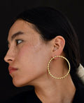 Gold Brass Golden Galaxy Hoops at Kamakhyaa by The Loom Art. This item is Brass, Cosmic Dream TLA, Fashion Jewellery, Free Size, Gold, Gold Plated, Hoops, jewelry, Natural