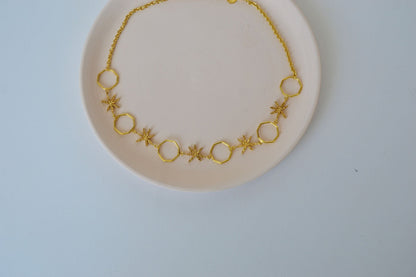 Gold Brass Linked Cinnamon Choker at Kamakhyaa by The Loom Art. This item is Brass, Choker, Cosmic Dream TLA, Fashion Jewellery, Free Size, Gold, Gold Plated, jewelry, Natural