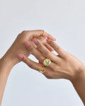 Gold Brass Luna statement Ring at Kamakhyaa by The Loom Art. This item is Brass, Cosmic Dream TLA, Fashion Jewellery, Free Size, Gold, Gold Plated, jewelry, Less than $50, Natural, Rings, Textured