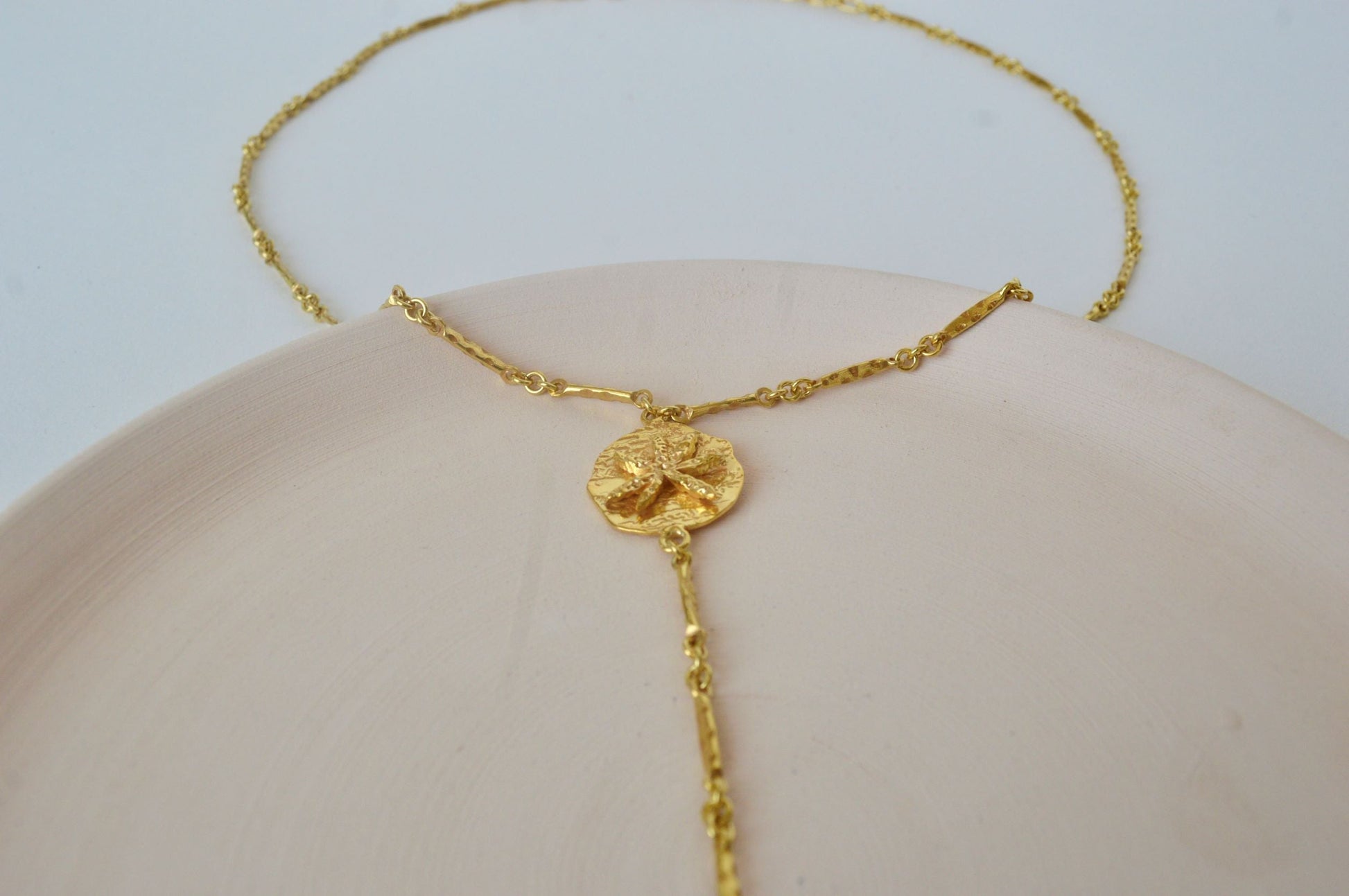 Gold Brass Milky Star Necklaces at Kamakhyaa by The Loom Art. This item is Brass, Cosmic Dream TLA, Fashion Jewellery, Free Size, Gold, Gold Plated, jewelry, Natural, Necklaces