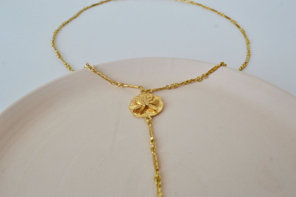 Gold Brass Milky Star Necklaces at Kamakhyaa by The Loom Art. This item is Brass, Cosmic Dream TLA, Fashion Jewellery, Free Size, Gold, Gold Plated, jewelry, Natural, Necklaces