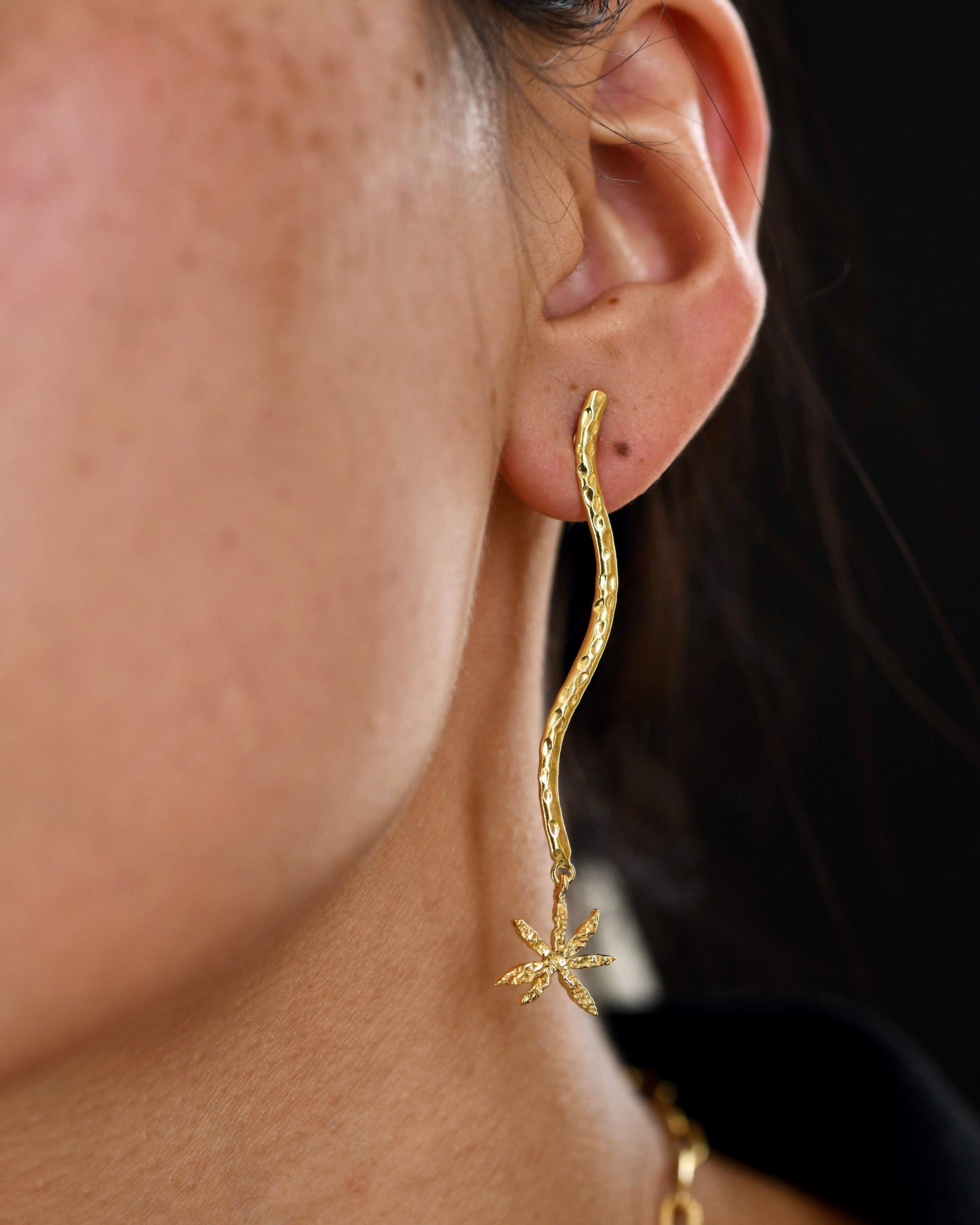 Gold Brass Moon & Star Long Earrings at Kamakhyaa by The Loom Art. This item is Brass, Cosmic Dream TLA, Fashion Jewellery, For Daughter, Free Size, Gold, Gold Plated, jewelry, Less than $50, Long Earrings, Natural