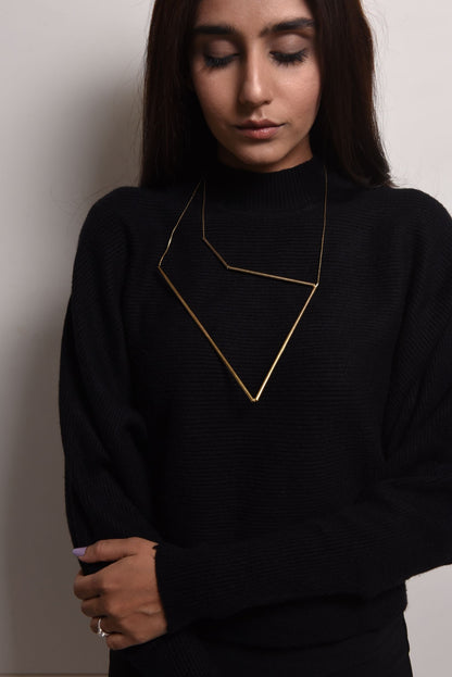 Gold Brass Necklaces-Deformed Free Size, Plated, Plated Brass, Necklaces, Statement Pieces Kamakhyaa