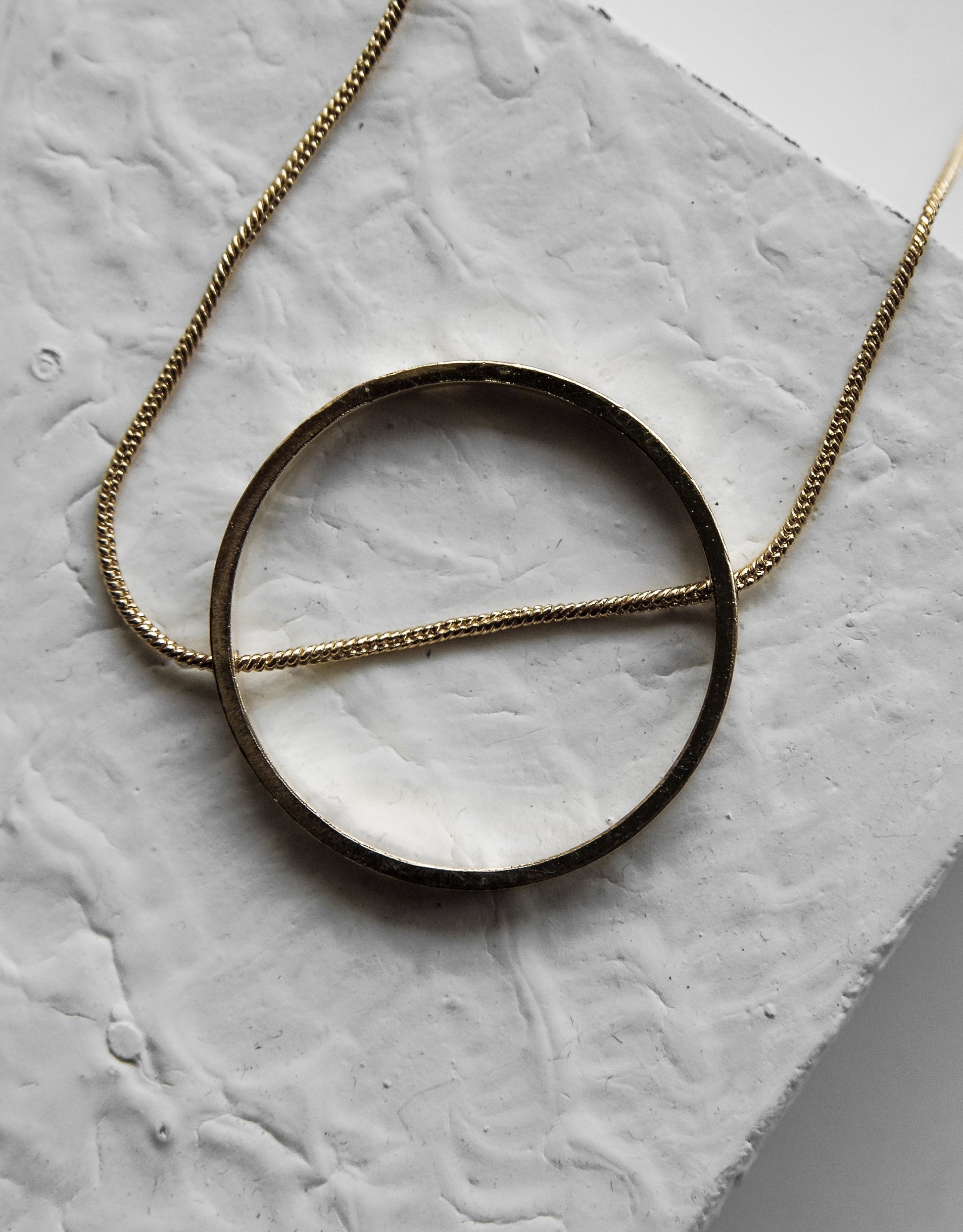 Gold Brass Necklaces-Slit A Circle Golden Free Size, Gold, Plated, Plated Brass, Necklaces, Statement Pieces Kamakhyaa