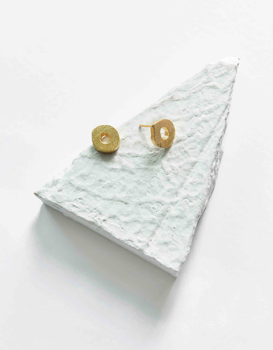 Gold Brass Studs-Gorria Free Size, Gold, Plated, Plated Brass, Statement Pieces, Stud Earrings Kamakhyaa
