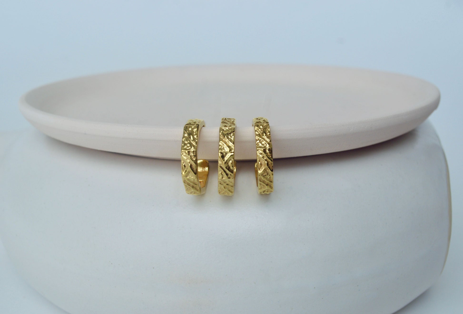 Gold Brass Textured Hexagonal Rings at Kamakhyaa by The Loom Art. This item is Brass, Cosmic Dream TLA, Fashion Jewellery, Free Size, Gold, Gold Plated, jewelry, Less than $50, Natural, Rings