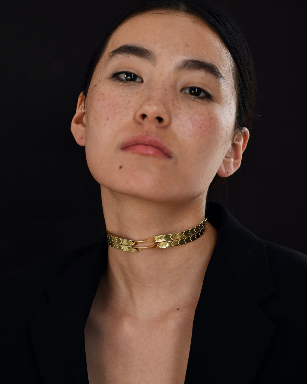 Gold Brass Twisted Enamel Choker at Kamakhyaa by The Loom Art. This item is Brass, Choker, Cosmic Dream TLA, Fashion Jewellery, Free Size, Gold, Gold Plated, jewelry, Natural