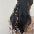 Golden Crochet Hair Parandi at Kamakhyaa by Ikriit'm. This item is Accessories, Cotton yarn, Crochet, Free Size, Golden, Hair Accessories, Ikriit'm, Natural
