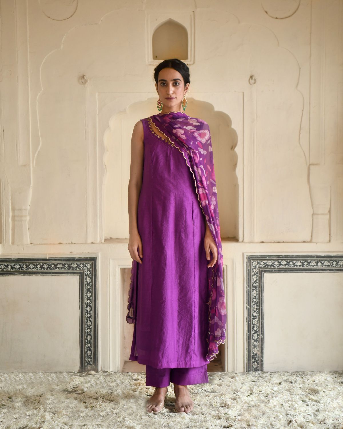 Wine Sequin Embroidered Suit Set – Meena Bazaar