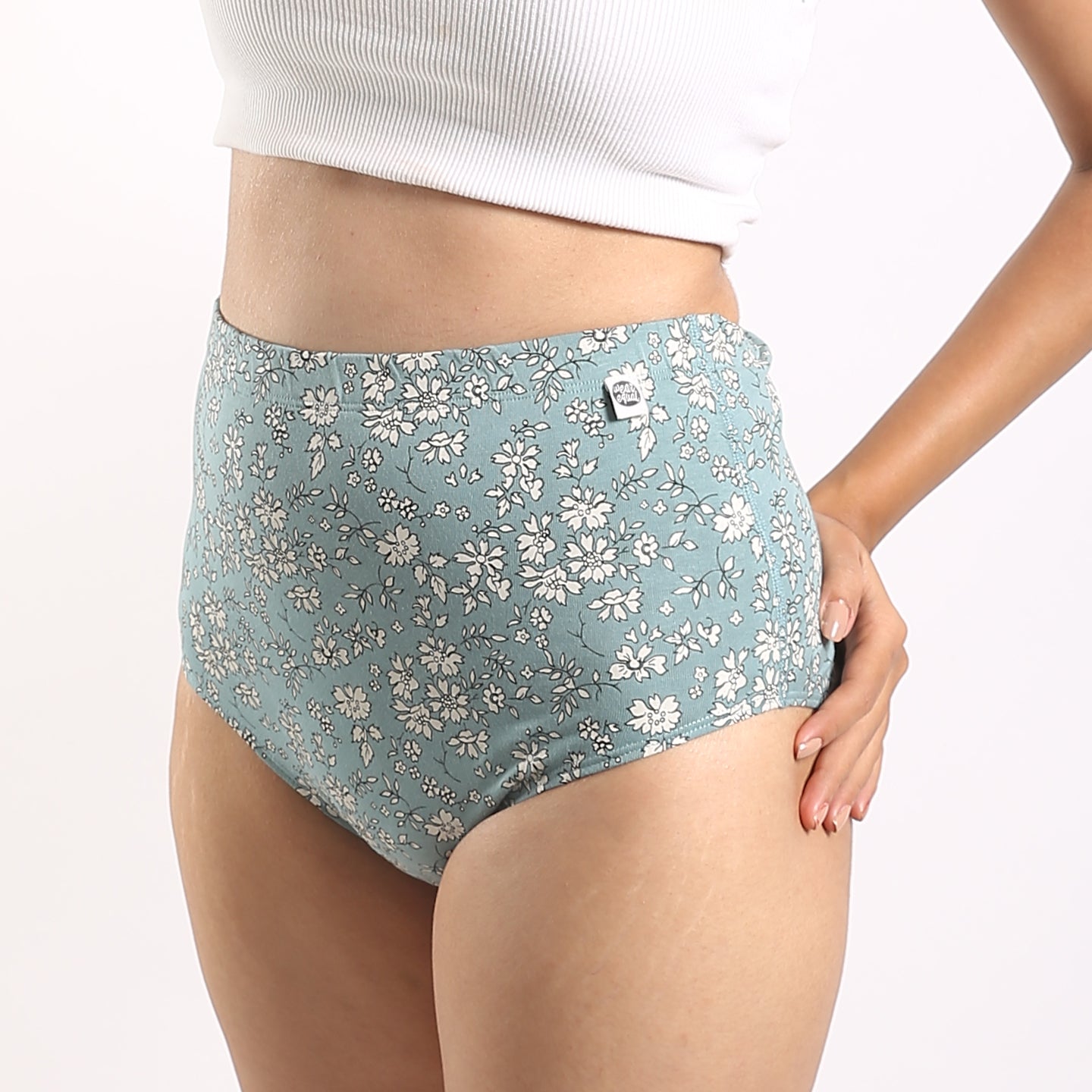 Green Cotton Classic Brief at Kamakhyaa by Wear Equal. This item is Briefs, Casual Wear, Green, lingerie, Organic, Organic Cotton, panties, Prints, Regular Fit, Womenswear