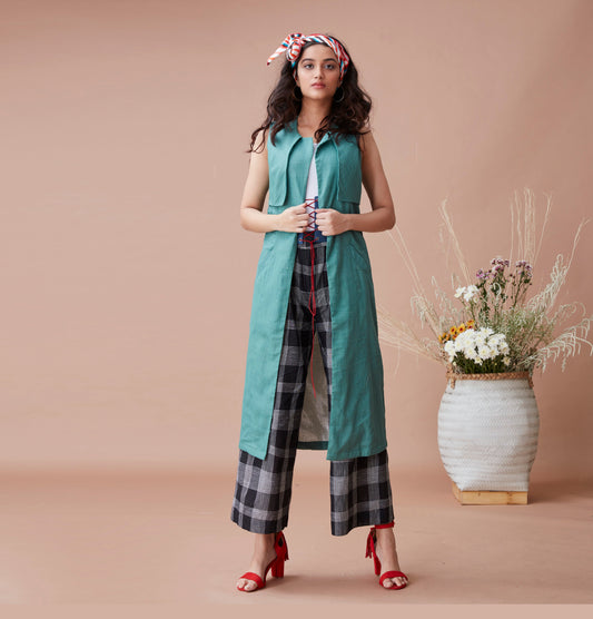 Green Cotton Jacket at Kamakhyaa by Dan Ba. This item is Coats, Cotton, Green, July Sale, July Sale 2023, Natural, Relaxed Fit, Resort Wear, Solids, Womenswear