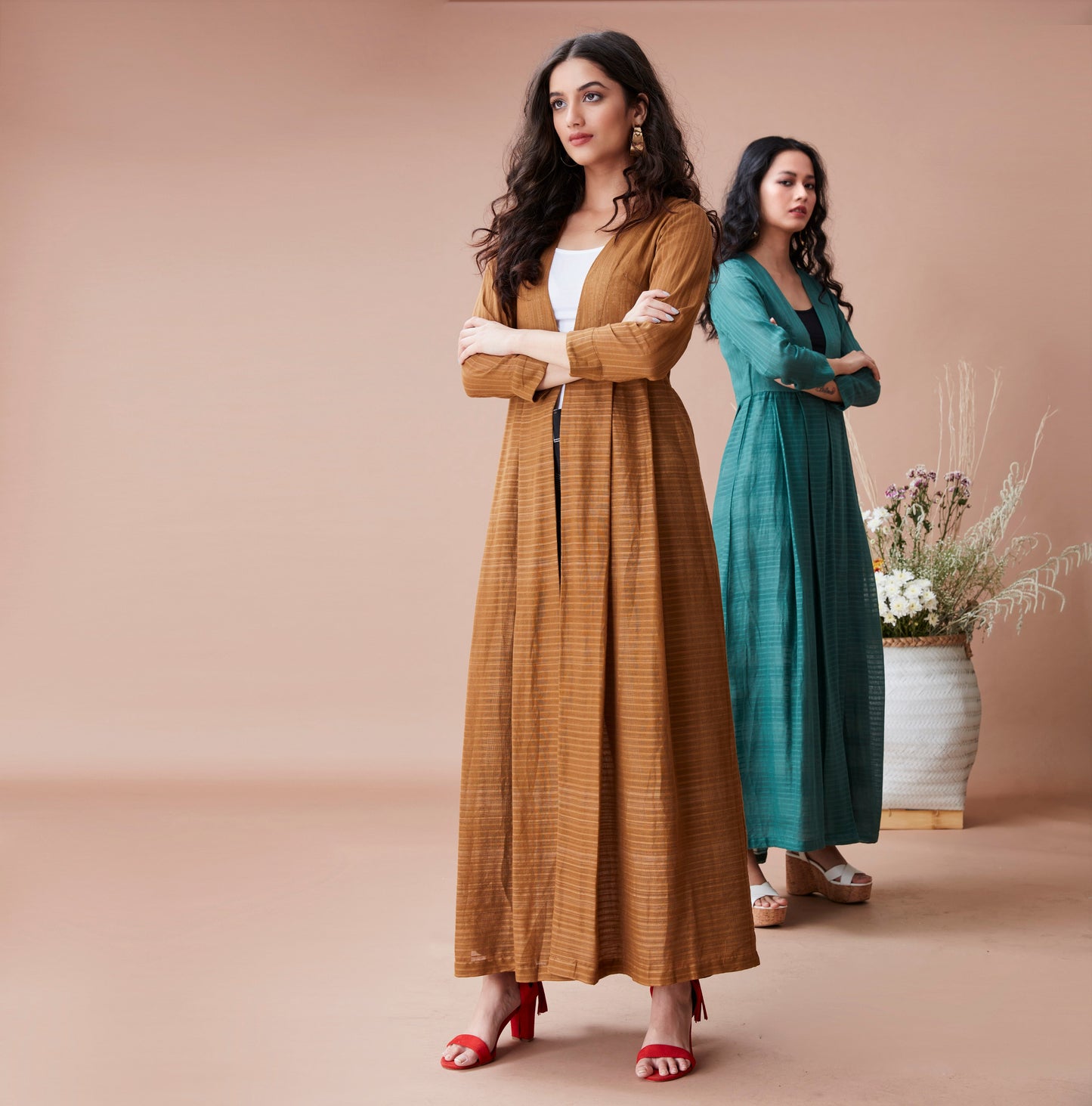 Green Cotton Jacket at Kamakhyaa by Dan Ba. This item is Cotton, Green, July Sale, July Sale 2023, Natural, Relaxed Fit, Resort Wear, Shrugs, Solids, Womenswear