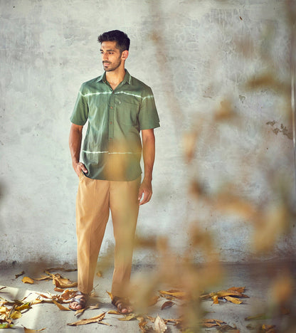 Green Cotton Ombre & Dye Mens Shirt at Kamakhyaa by Khara Kapas. This item is Casual Wear, Cotton, For Anniversary, For Father, For Him, Green, Menswear, Natural, New, Ombre & Dyes, Printed Selfsame, Regular Fit, Shirts, Tops