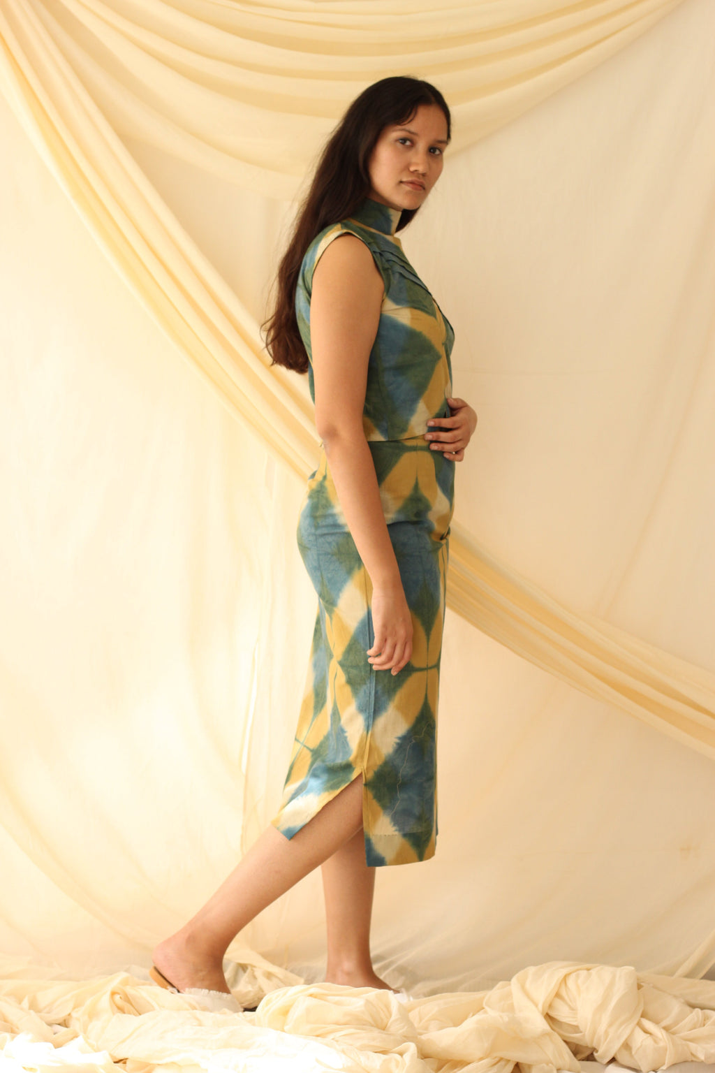 Green Cotton Ombre and Dye Complete Sets at Kamakhyaa by Chambray & Co.. This item is Casual Wear, Co-ord Sets, Complete Sets, Green, Hand Spun Cotton, Natural, Office, Office Wear Co-ords, Ombre & Dyes, Regular Fit, Skirt Sets, Womenswear
