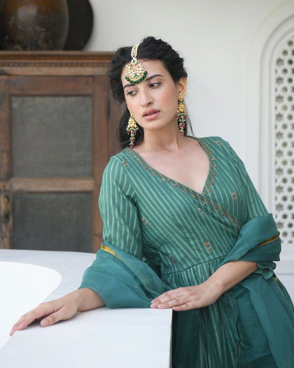 Green Embroidered Cotton Kurta Set With Dupatta at Kamakhyaa by Taro. This item is Embroidered, Evening Wear, Green, Handwoven cotton, Indian Wear, July Sale, July Sale 2023, Kurta Pant Sets, Kurta Set With Dupatta, Natural, Regular Fit, Sitara Taro, Wedding Gifts, Womenswear