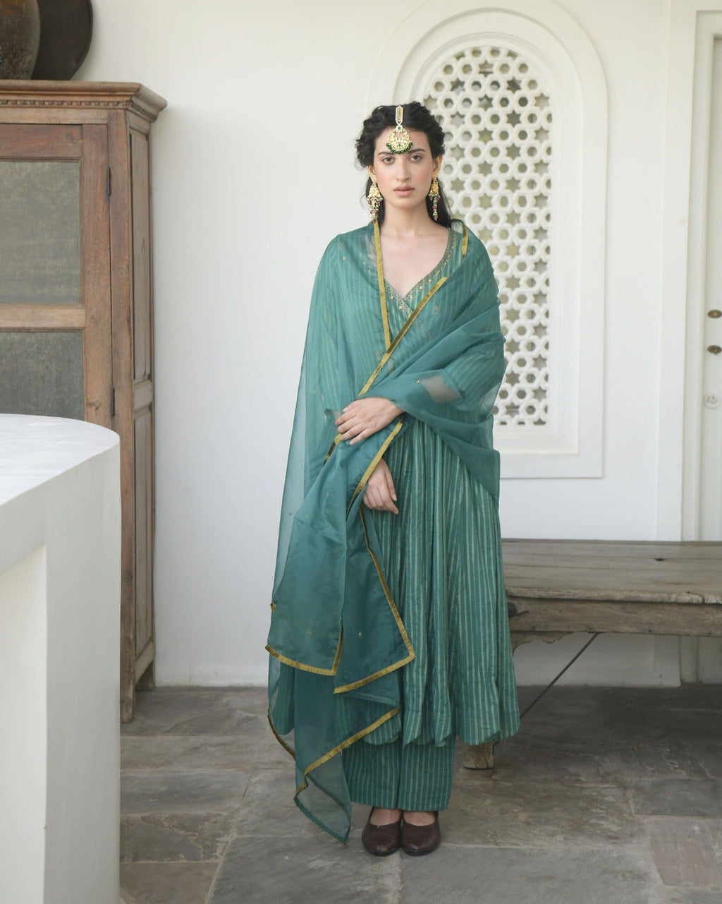 Green Embroidered Cotton Kurta Set With Dupatta at Kamakhyaa by Taro. This item is Embroidered, Evening Wear, Green, Handwoven cotton, Indian Wear, July Sale, July Sale 2023, Kurta Pant Sets, Kurta Set With Dupatta, Natural, Regular Fit, Sitara Taro, Wedding Gifts, Womenswear