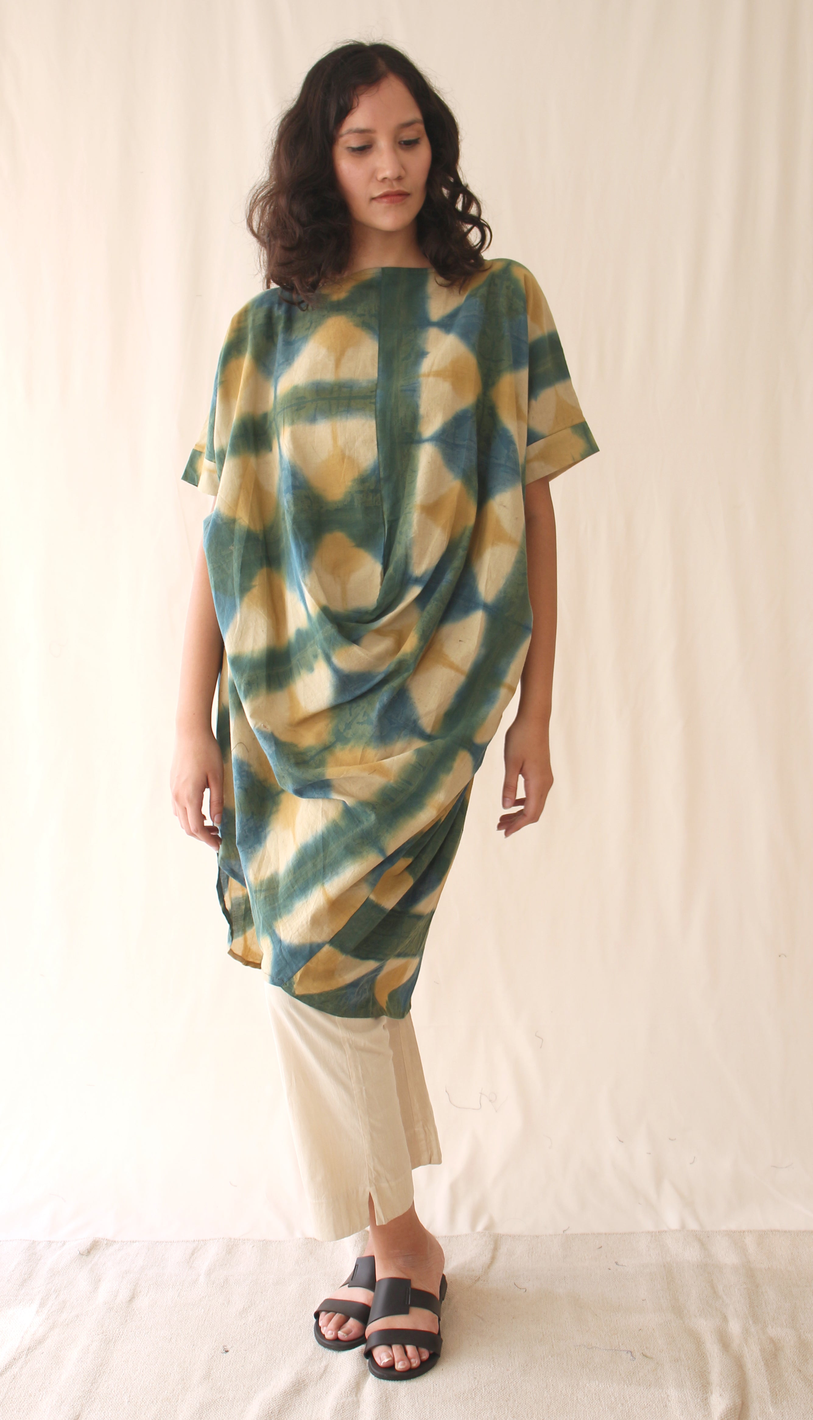 Green Ombre Complete Set at Kamakhyaa by Chambray & Co.. This item is Casual Wear, Co-ord Sets, Green, Hand Spun Cotton, Natural, Ombre & Dyes, Regular Fit, Travel, Travel Co-ords, Womenswear