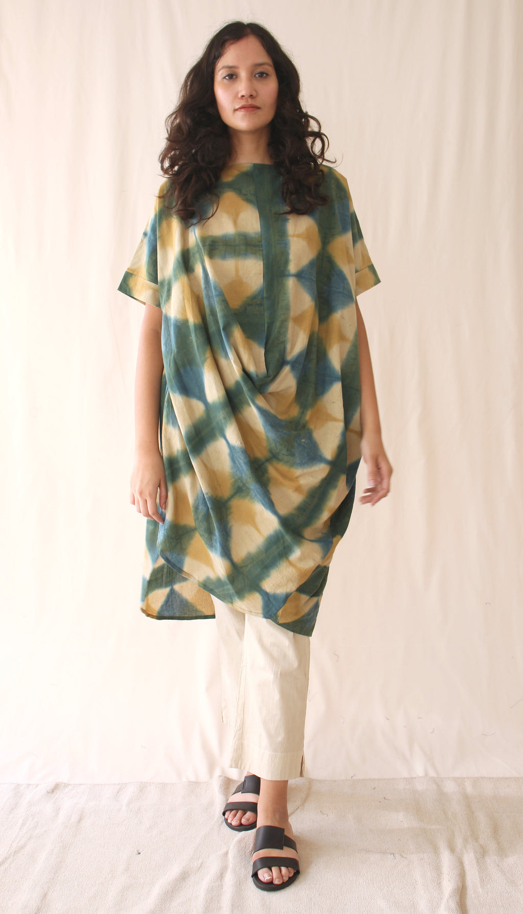 Green Ombre Complete Set at Kamakhyaa by Chambray & Co.. This item is Casual Wear, Co-ord Sets, Green, Hand Spun Cotton, Natural, Ombre & Dyes, Regular Fit, Travel, Travel Co-ords, Womenswear