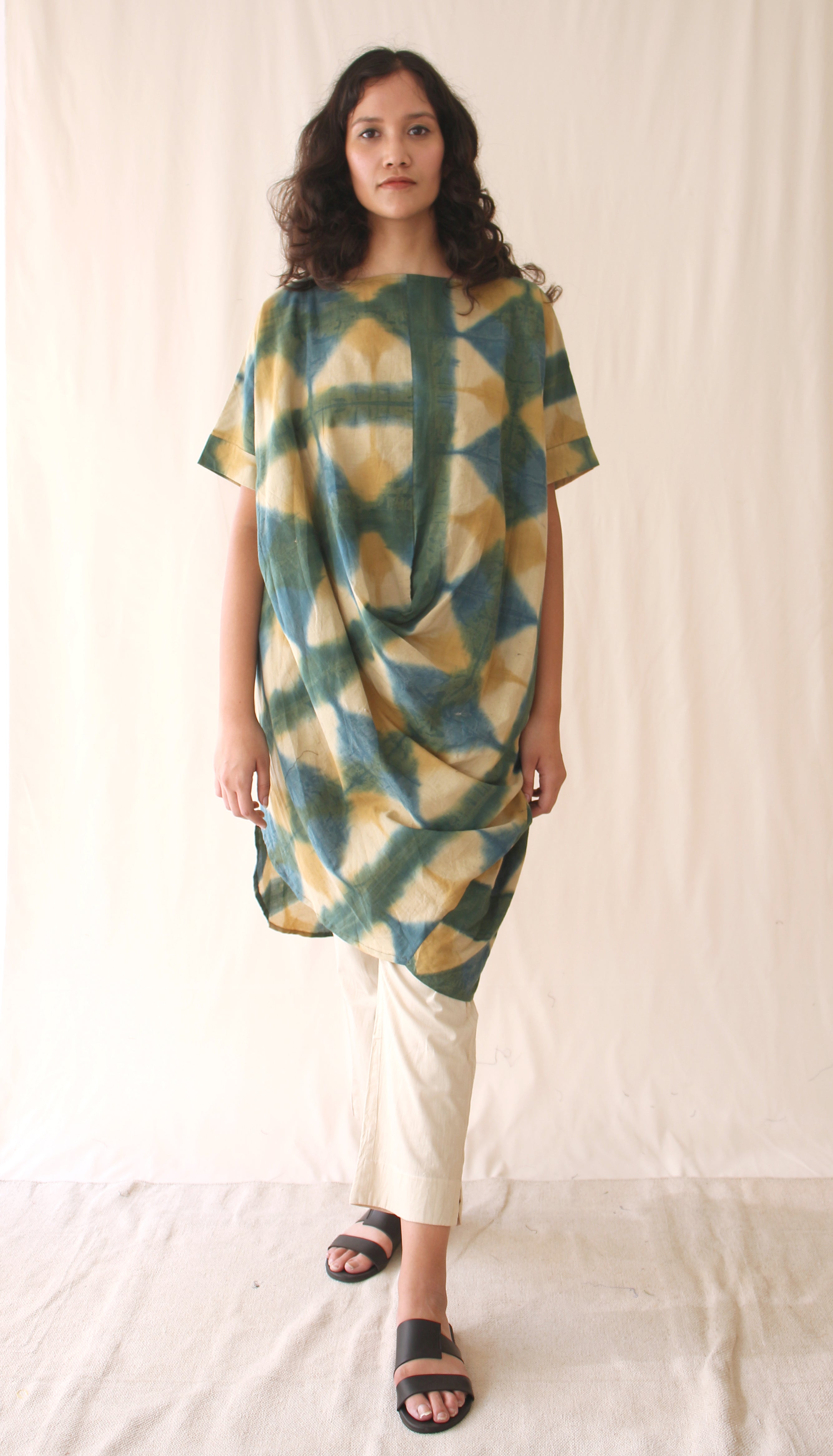 Green Ombre Complete Set at Kamakhyaa by Chambray & Co.. This item is Casual Wear, Co-ord Sets, Green, Hand Spun Cotton, Natural, Ombre & Dyes, Regular Fit, Travel, Travel Co-ords, Womenswear