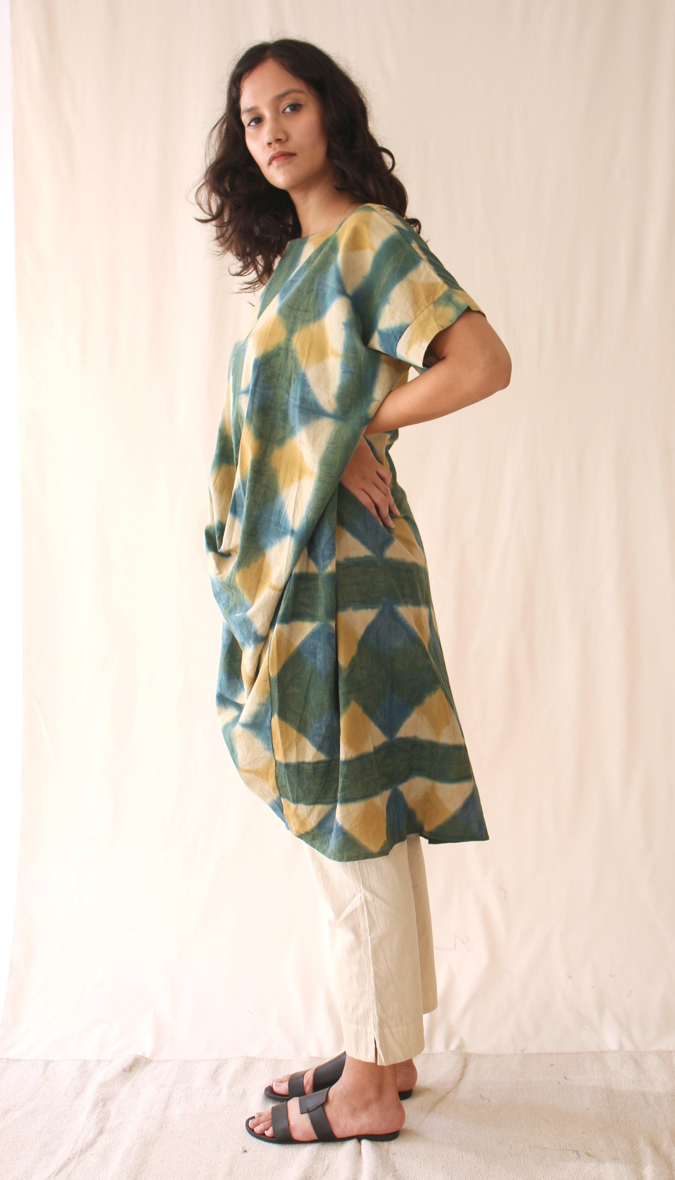 Green Ombre Complete Set at Kamakhyaa by Chambray & Co.. This item is Casual Wear, Co-ord Sets, Green, Hand Spun Cotton, Natural, Ombre & Dyes, Regular Fit, Travel, Travel Co-ords, Womenswear