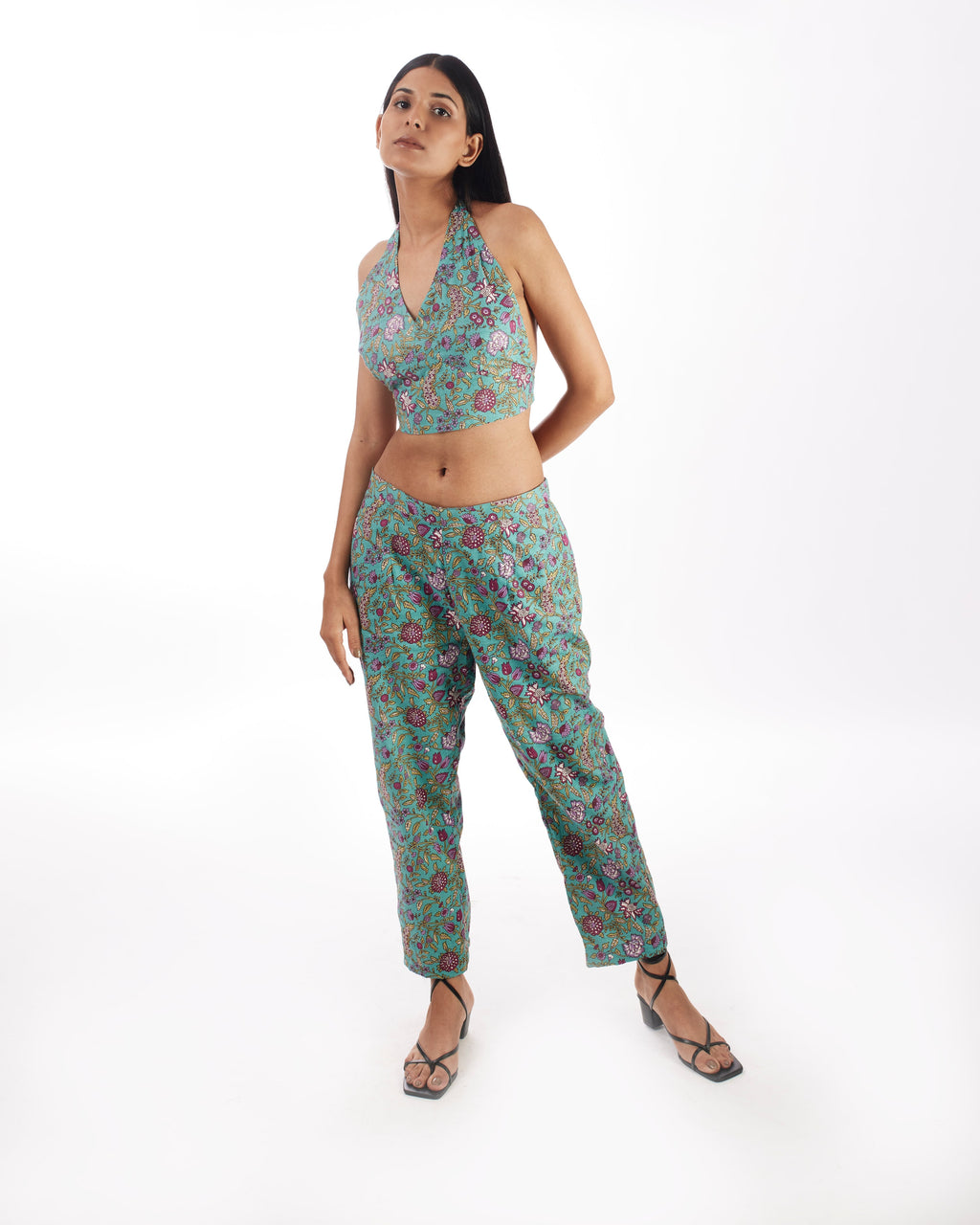 Green Printed 3 Piece Co-ord Set at Kamakhyaa by Kamakhyaa. This item is 100% pure cotton, Casual Wear, Co-ord Sets, Green, KKYSS, Natural, Prints, Regular Fit, Summer Sutra, Travel, Travel Co-ords, Womenswear