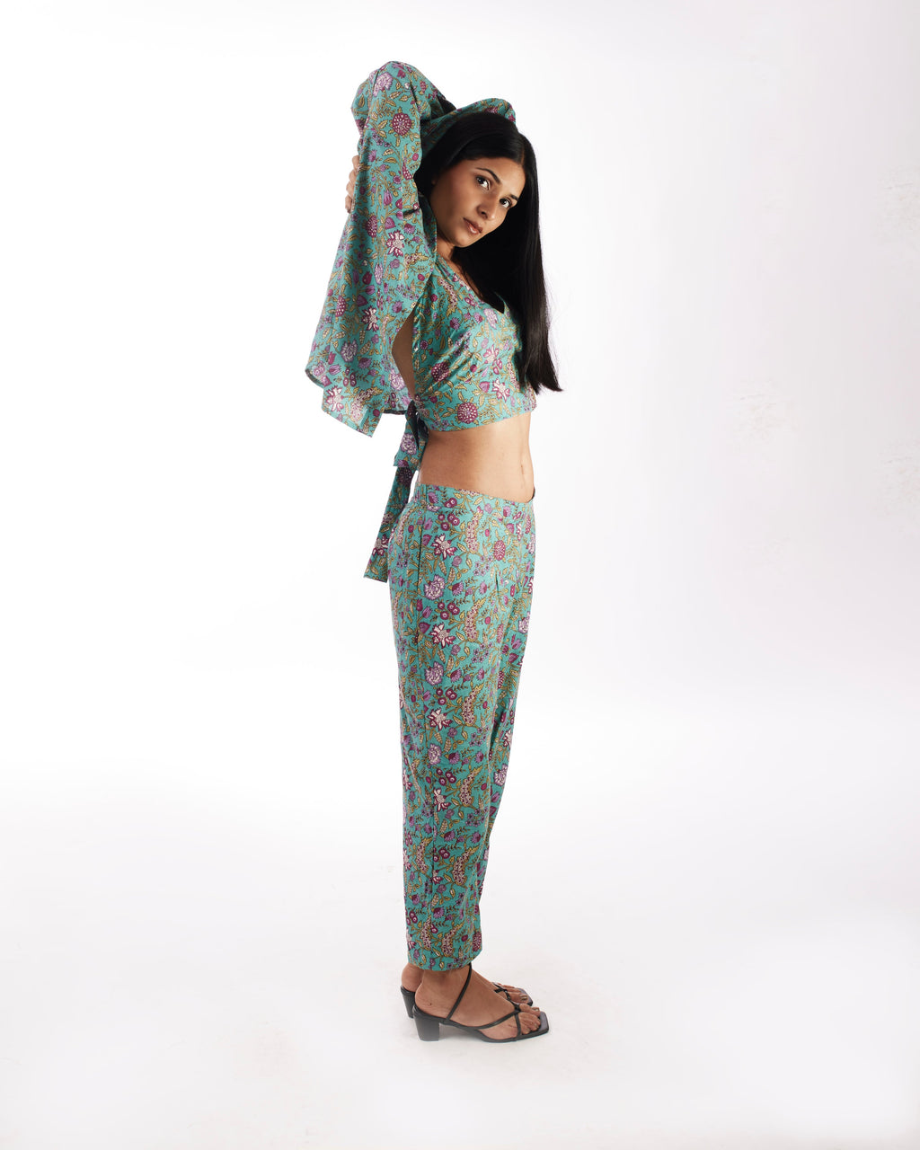 Green Printed 3 Piece Co-ord Set at Kamakhyaa by Kamakhyaa. This item is 100% pure cotton, Casual Wear, Co-ord Sets, Green, KKYSS, Natural, Prints, Regular Fit, Summer Sutra, Travel, Travel Co-ords, Womenswear