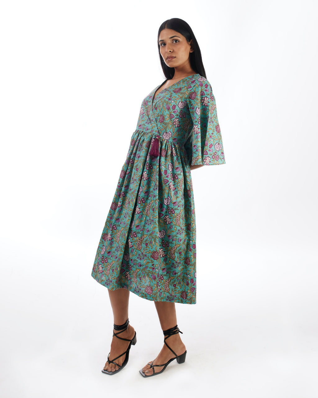 Green Printed Tunic Dress at Kamakhyaa by Kamakhyaa. This item is 100% pure cotton, Casual Wear, Green, KKYSS, Midi Dresses, Natural, Prints, Regular Fit, Summer Sutra, Womenswear