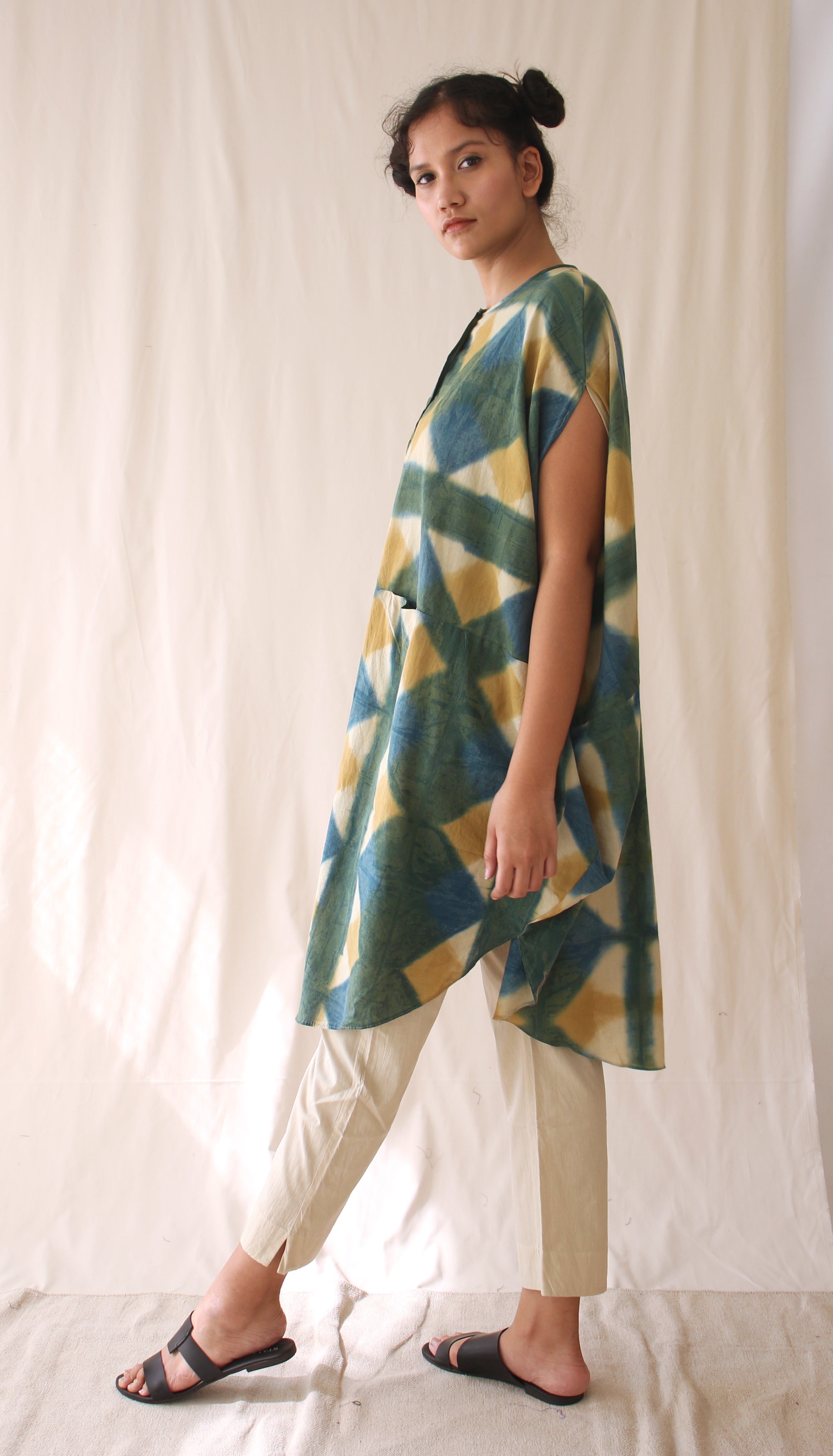 Green Shirt Ombre Dye Complete Set at Kamakhyaa by Chambray & Co.. This item is Casual Wear, Co-ord Sets, Green, Hand Spun Cotton, Natural, Ombre & Dyes, Regular Fit, Womenswear