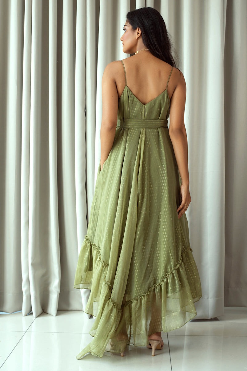 Olive Green Sleeveless Maxi Dress Cotton Maxi Dress Indo