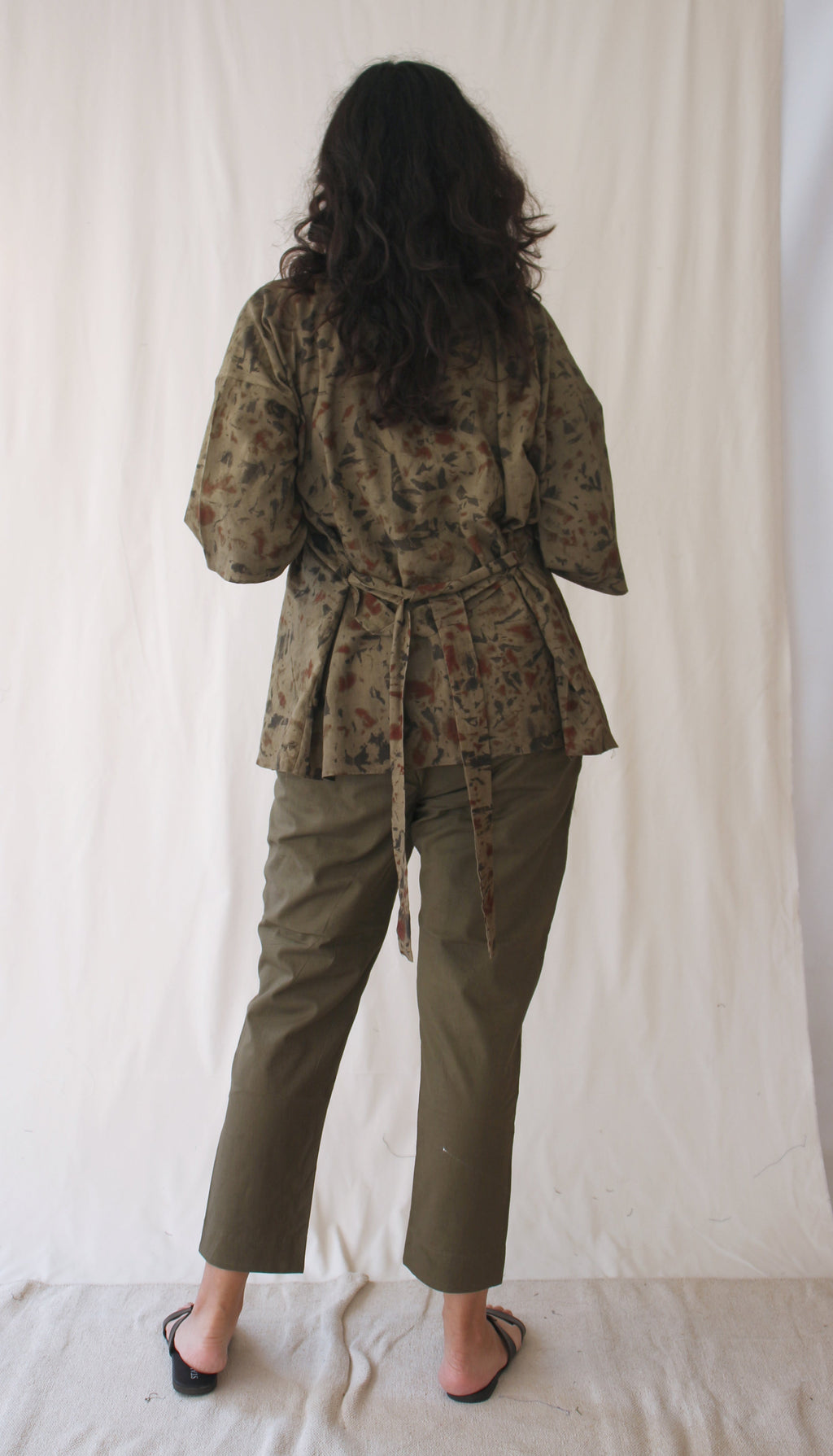 Green Top With Pants Ombre Dye Complete Set at Kamakhyaa by Chambray & Co.. This item is Casual Wear, Co-ord Sets, Green, Hand Spun Cotton, Natural, Ombre & Dyes, Regular Fit, Travel, Travel Co-ords, Womenswear