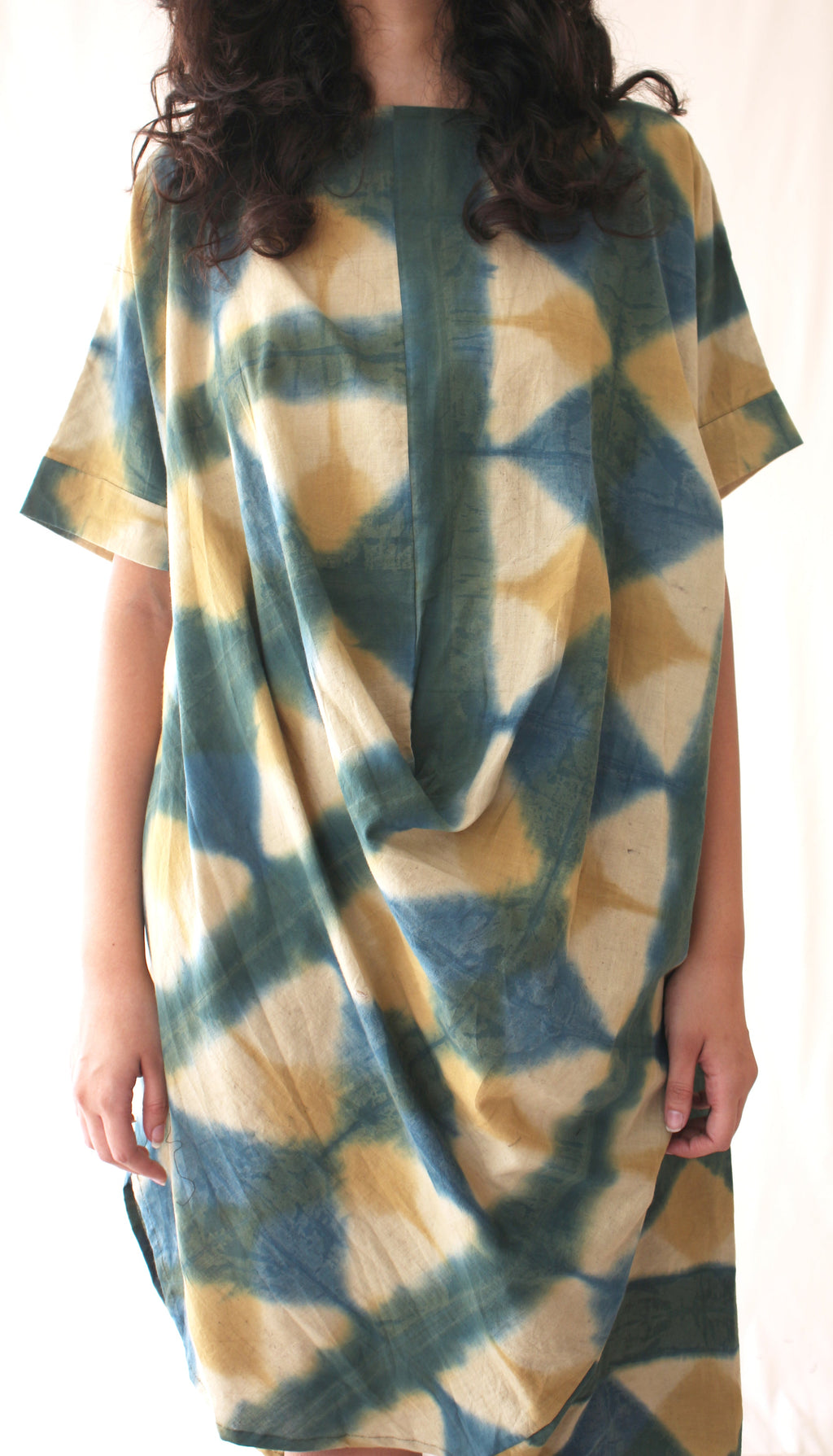Green Tunic Ombre Dye Mini Dress at Kamakhyaa by Chambray & Co.. This item is Casual Wear, Green, Hand Spun Cotton, Mini Dresses, Natural, Ombre & Dyes, Regular Fit, Womenswear