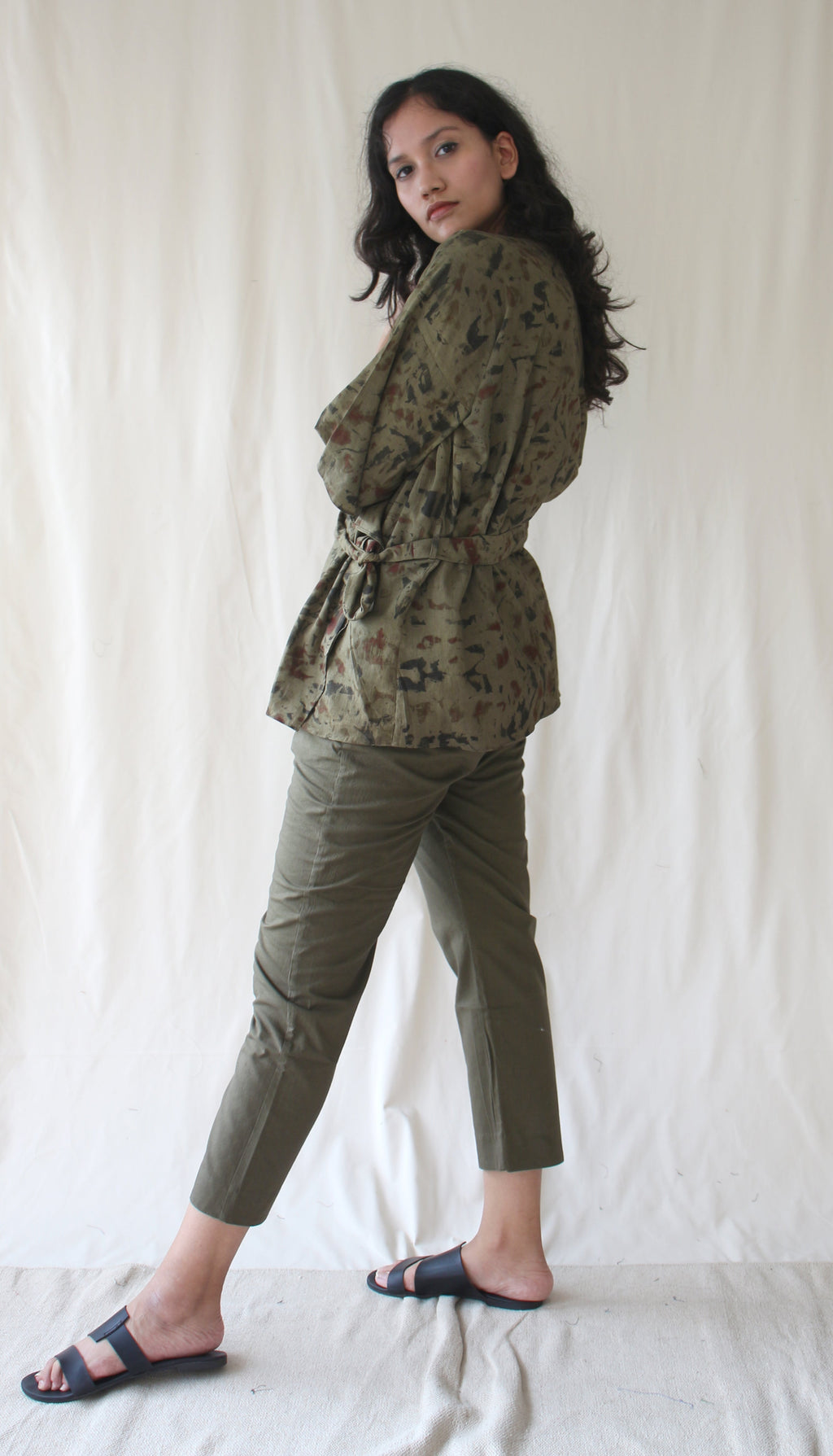 Green Tunic Top With Pants Complete Set at Kamakhyaa by Chambray & Co.. This item is Casual Wear, Co-ord Sets, Green, Hand Spun Cotton, Natural, Ombre & Dyes, Regular Fit, Travel, Travel Co-ords, Womenswear