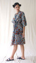 Grey Cotton Ombre Dye Wrap Dress at Kamakhyaa by Chambray & Co.. This item is Casual Wear, Grey, Hand Spun Cotton, Natural, Ombre & Dyes, Regular Fit, Womenswear, Wrap Dresses