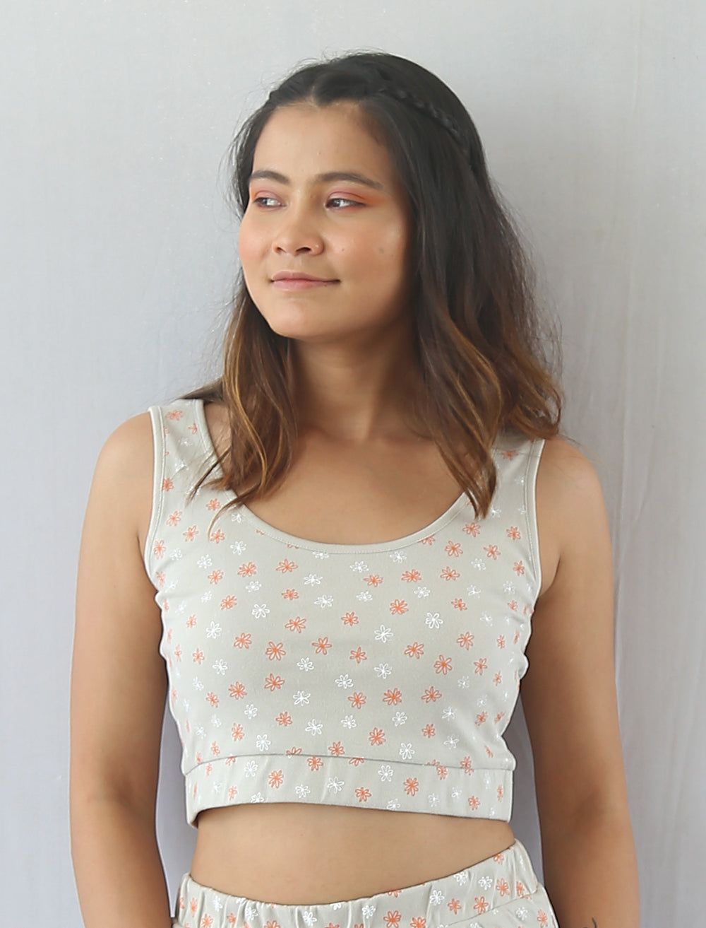 Grey Organic Printed Cotton Bralette at Kamakhyaa by Wear Equal. This item is bralette, Bralette Tops, Bras, Brass, Casual Wear, Cotton, Grey, Less than $50, lingerie, Natural, Prints, Products less than $25, Regular Fit, Womenswear