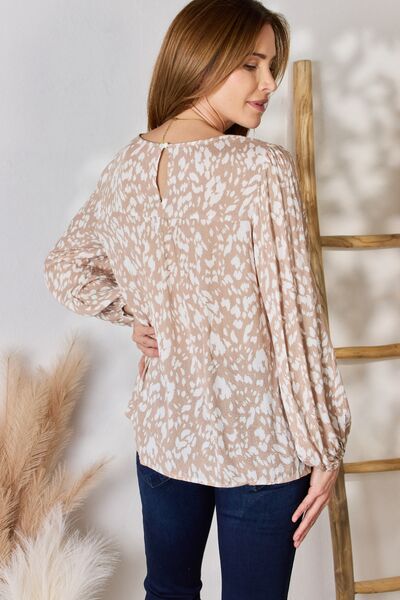 Hailey & Co Embroidered Printed Balloon Sleeve Blouse at Kamakhyaa by Trendsi. This item is Hailey & Co, Ship from USA, Trendsi, Womenswear