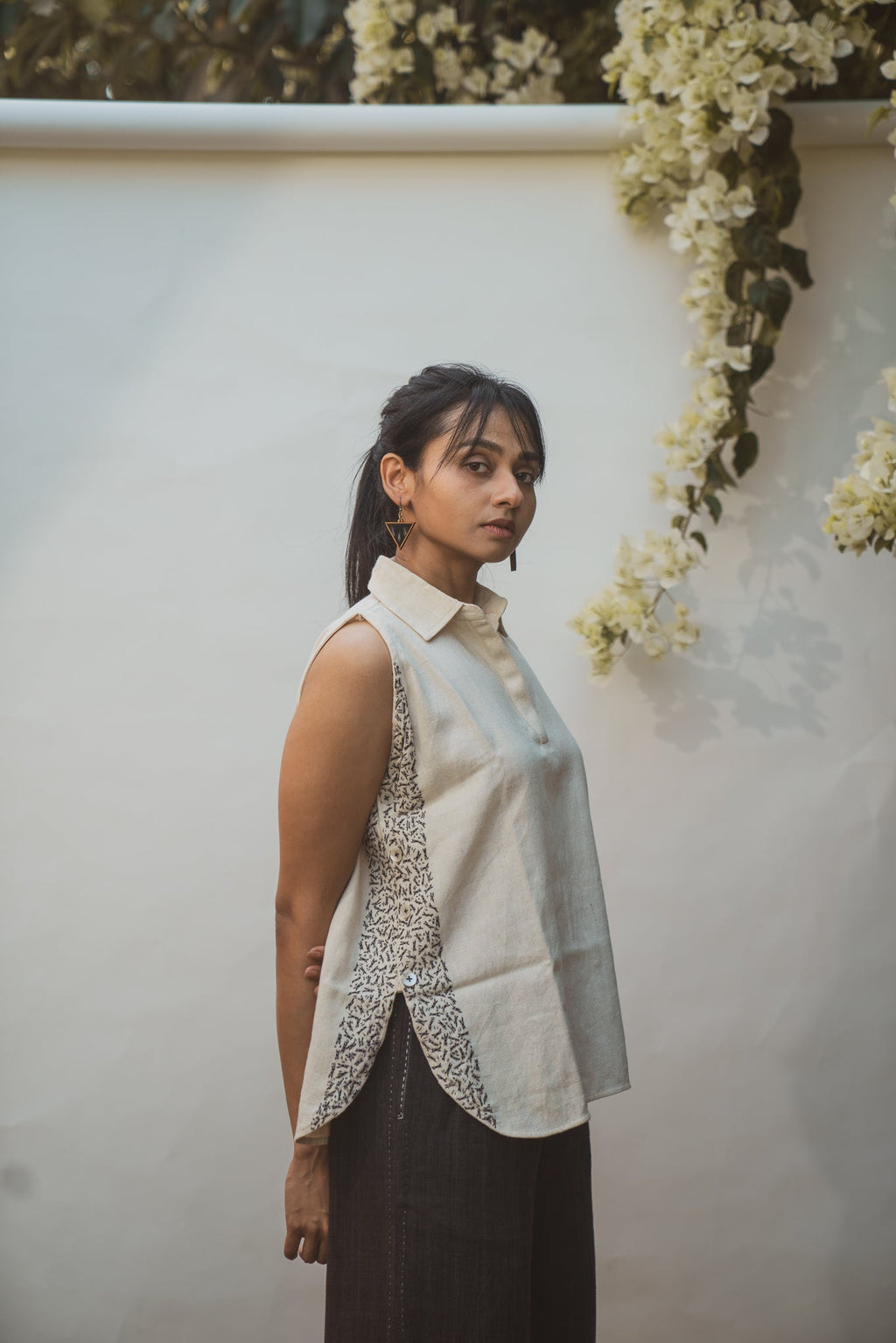 Halter Neck Blouse at Kamakhyaa by Lafaani. This item is 100% pure cotton, Casual Wear, Halter Neck Tops, Kora, Organic, Regular Fit, Solids, Sonder, Undyed and Unbleached, Womenswear